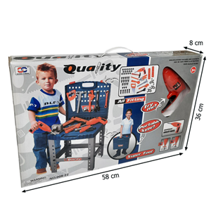 ست میز جعبه ابزار اسباب بازی با دریل کد 21-008 Super Tool Toys_اسباب بازی